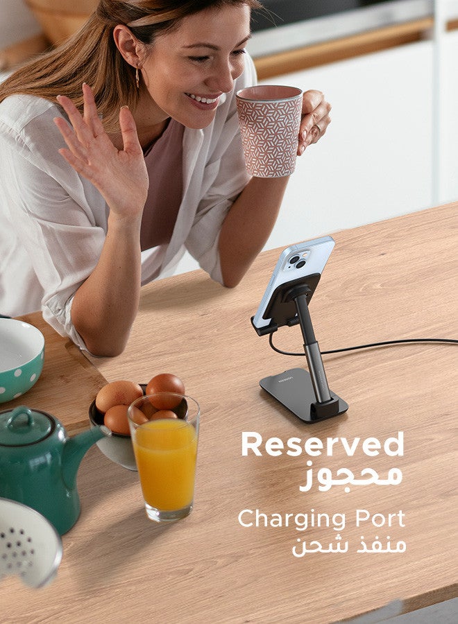 يو جرين حامل هاتف iPhone قابل للتعديل، حامل هاتف قابل للطي للمكتب، حامل iPhone للمكتب، لمعظم الهواتف، سلسلة آيفون 17/16، سلسلة سامسونج جالاكسي S25 S24، شاومي، HONOR، أسود - Image 5